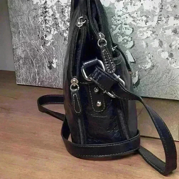 Giani Bernni Black Leather Crossbody bag - Picture 6 of 10